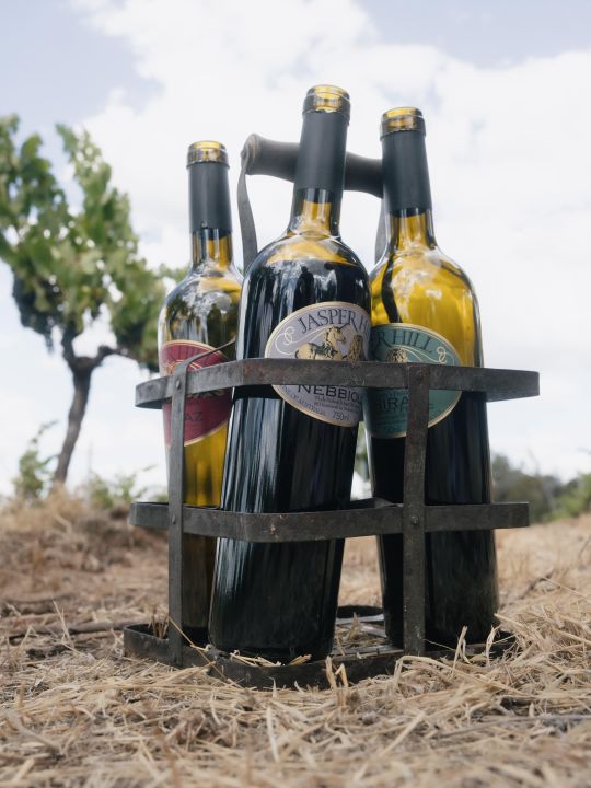 Jasper Hill - bottles Piano Piano Wines Sunset